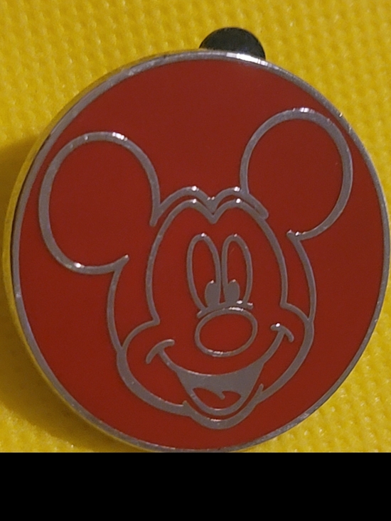 Disney Jewelry - Disney Pin Red Enamel Mickey Mouse Silver Outline Trading Pin